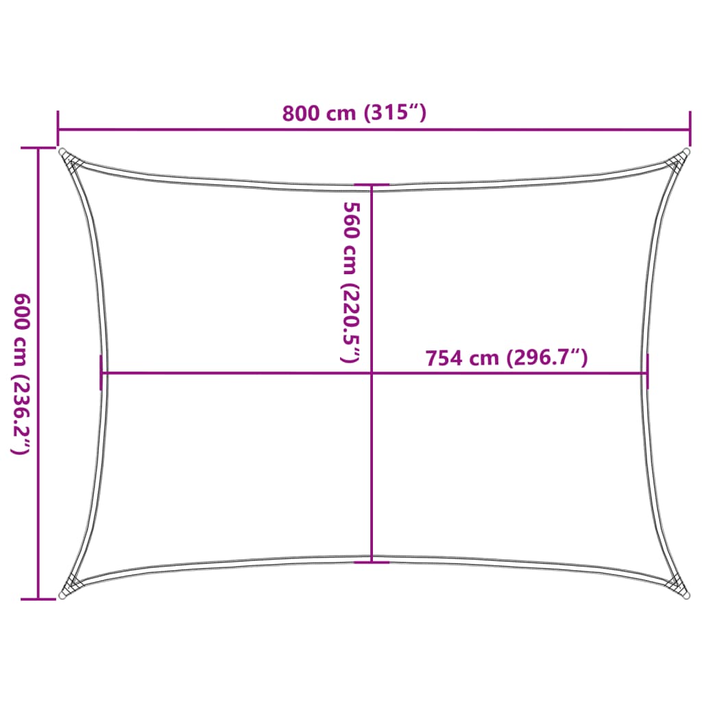 Jedro protiv sunca svjetlosivo 8x6 m od 100% poliestera Oxford