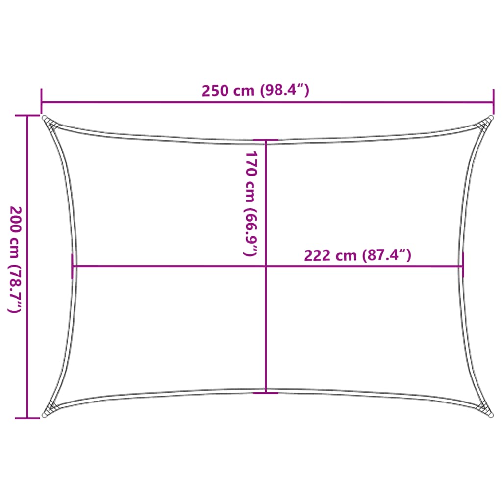 Jedro protiv sunca boje pijeska 2,5x2 m 100 % poliester Oxford