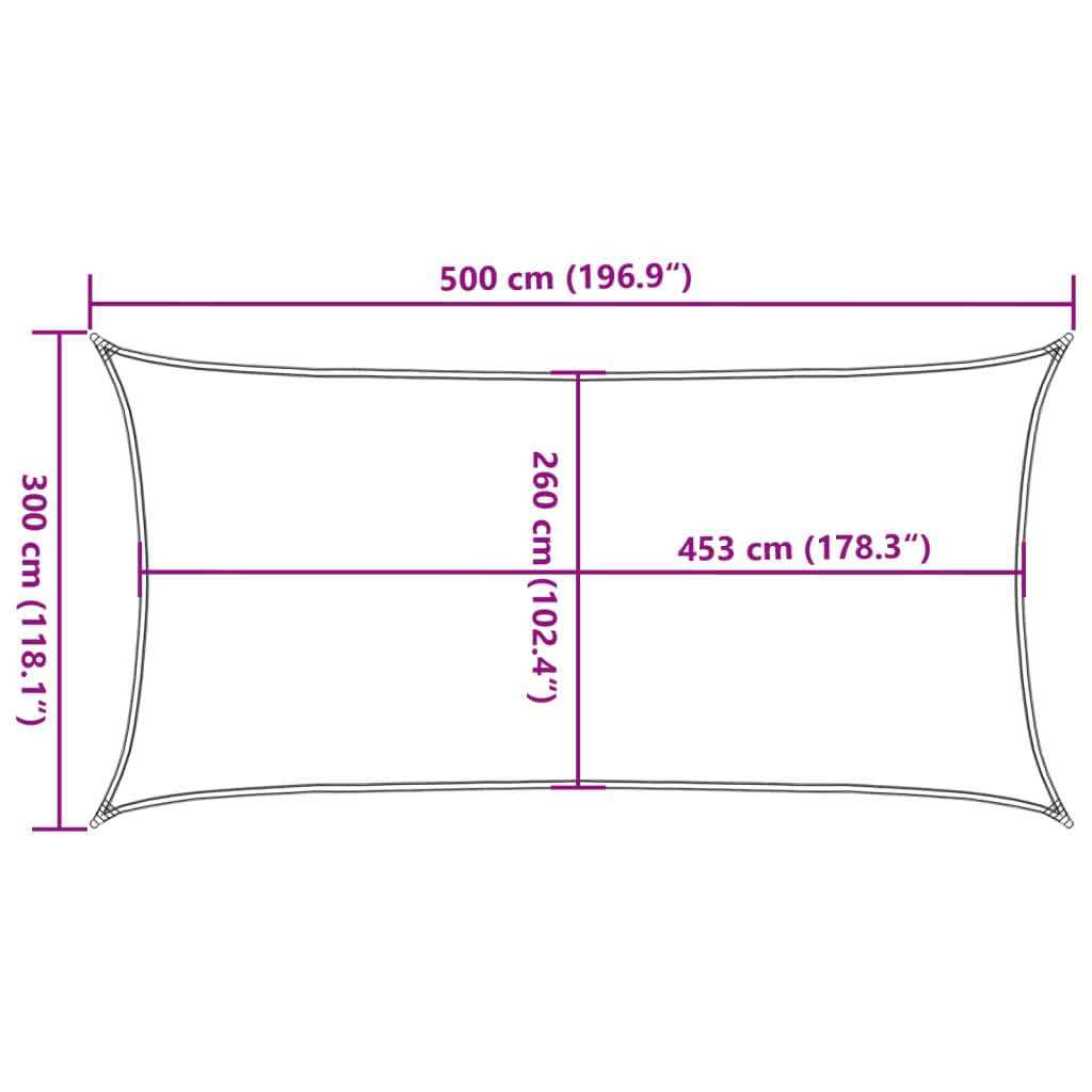 Jedro protiv sunca boje pijeska 5x3 m 100 % poliester Oxford