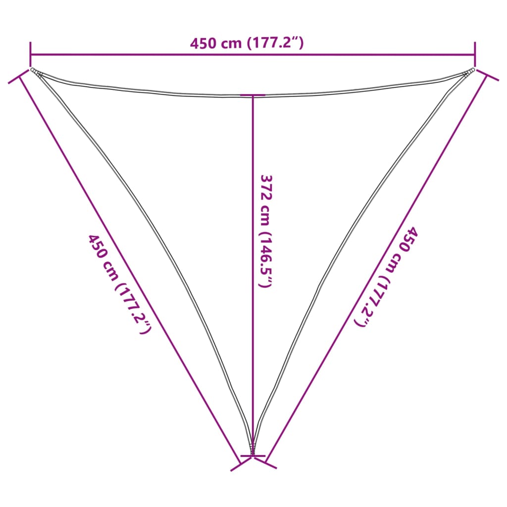 Jedro protiv sunca boje pijeska 4,5x4,5x4,5 m poliester Oxford