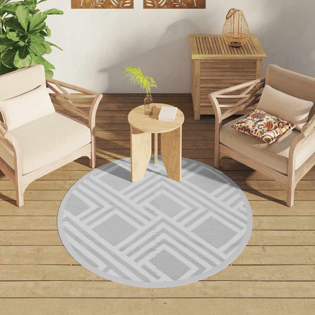 Vanjski tepih ARAKIL sivi Ø120 cm PP