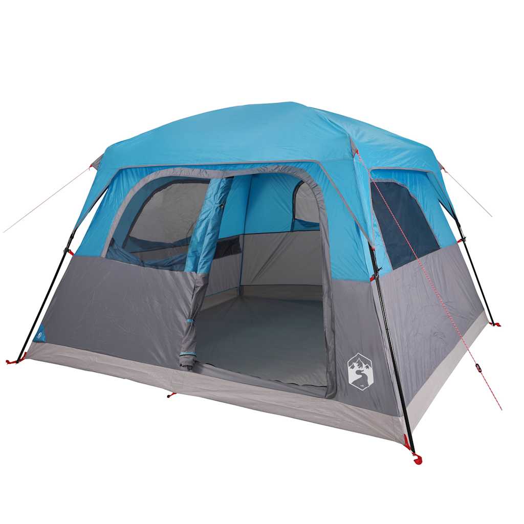 Obiteljski šator oblika kabine za 6 osoba plavi vodootporni