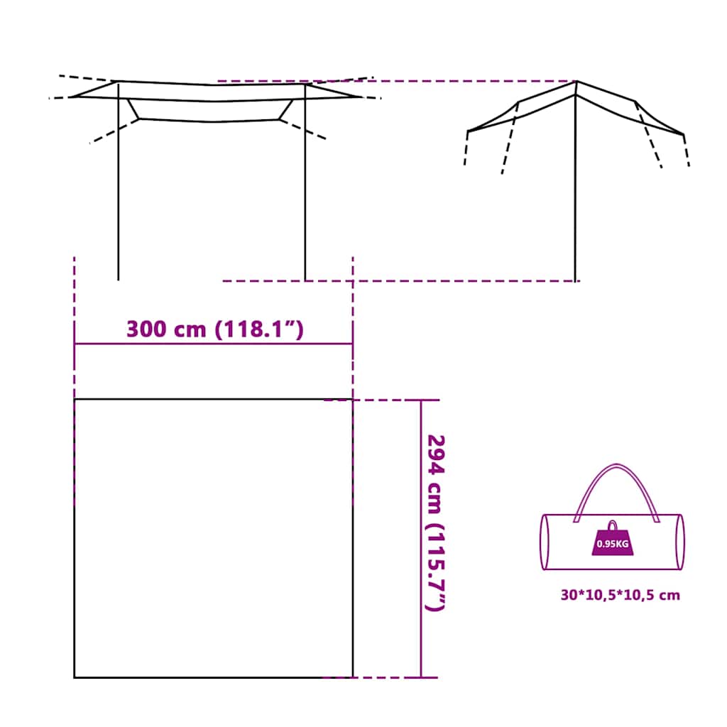 Cerada za kampiranje zelena 300 x 294 cm vodootporna