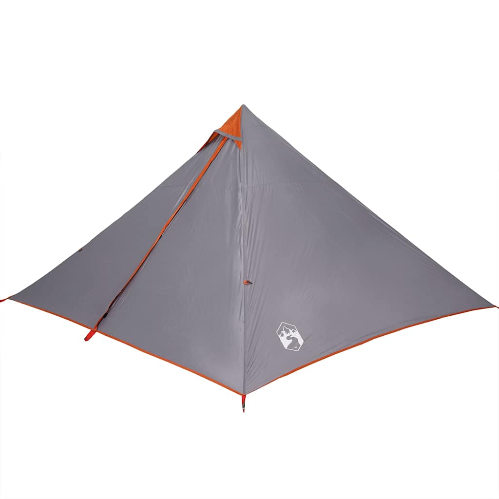 Obiteljski šator tipi 7 osoba sivo-narančasti vodootporni