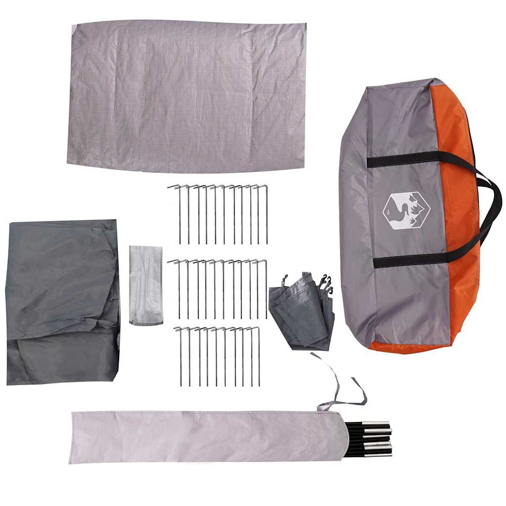 Kupolasti šator za kampiranje za 2 osobe sivo-narančasti