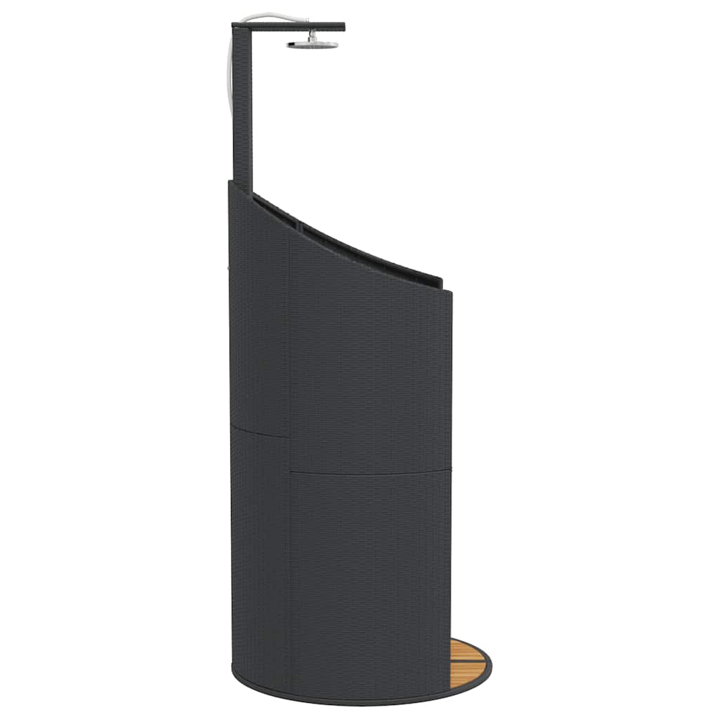 Vanjski tuš bež 100x100x241,5cm od poliratana i bagremovog drva