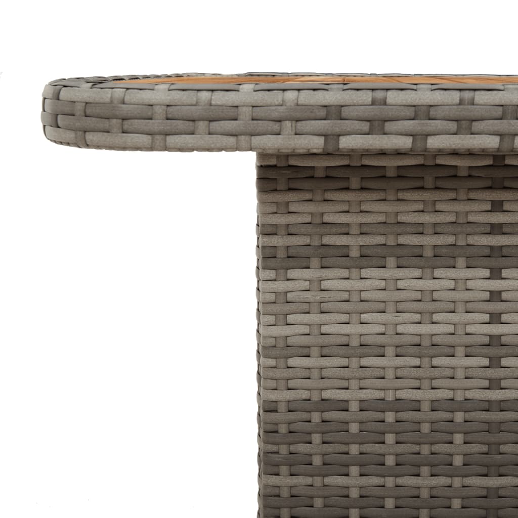 Vrtni stol sivi 80 x 80 x 71 cm od poliratana i bagremovog drva