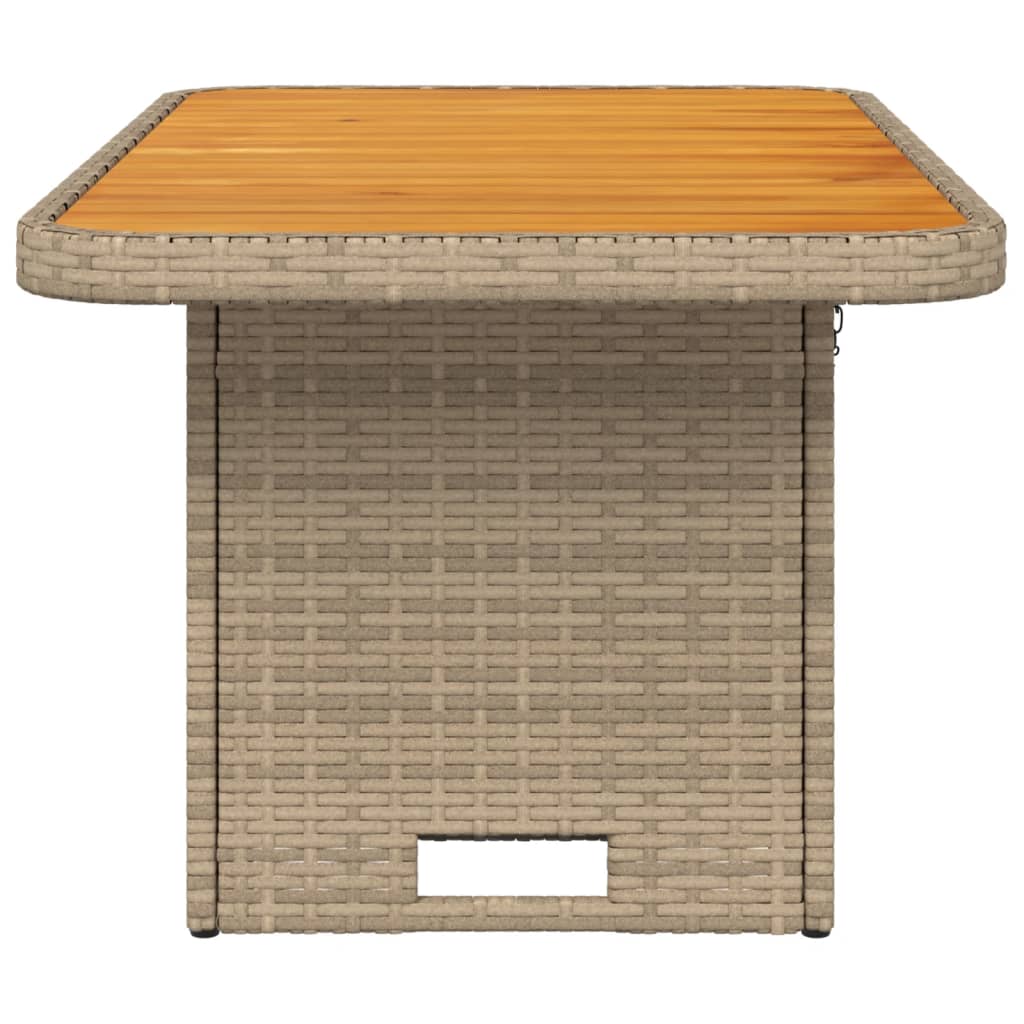Vrtni stol bež 90x55x71 cm od poliratana i bagremovog drva