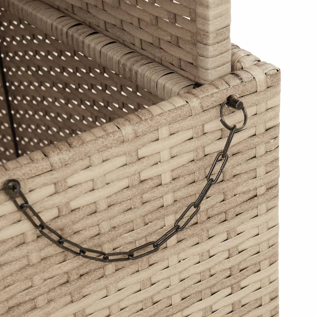 Vrtni stol bež 90x55x71 cm od poliratana i bagremovog drva