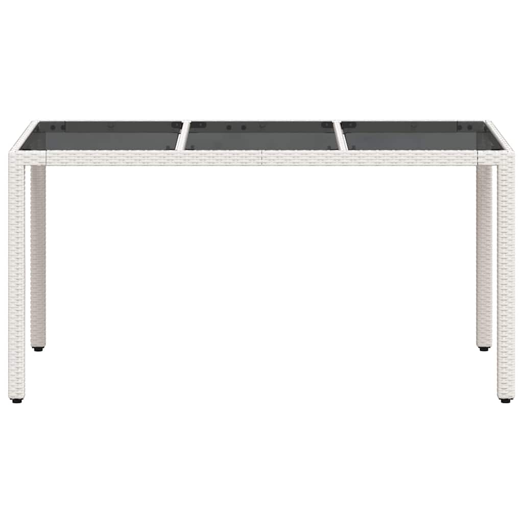 Vrtni stol sa staklenom pločom bijeli 150x90x75 cm poliratan