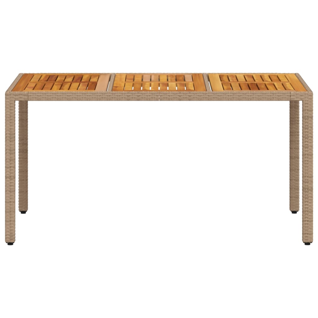 Vrtni stol bež 150 x 90 x 75 cm od poliratana i bagremovog drva