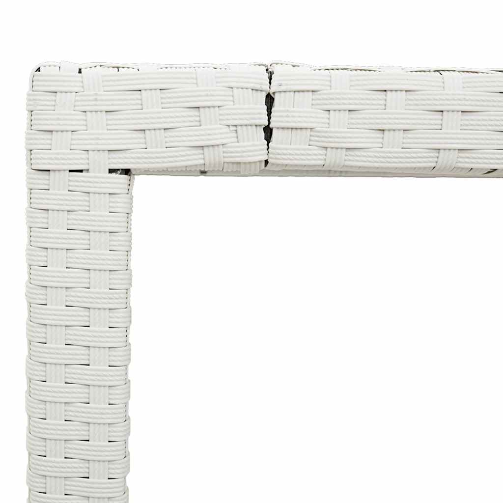 Vrtni stol sa staklenom pločom bijeli 190x90x75 cm poliratan