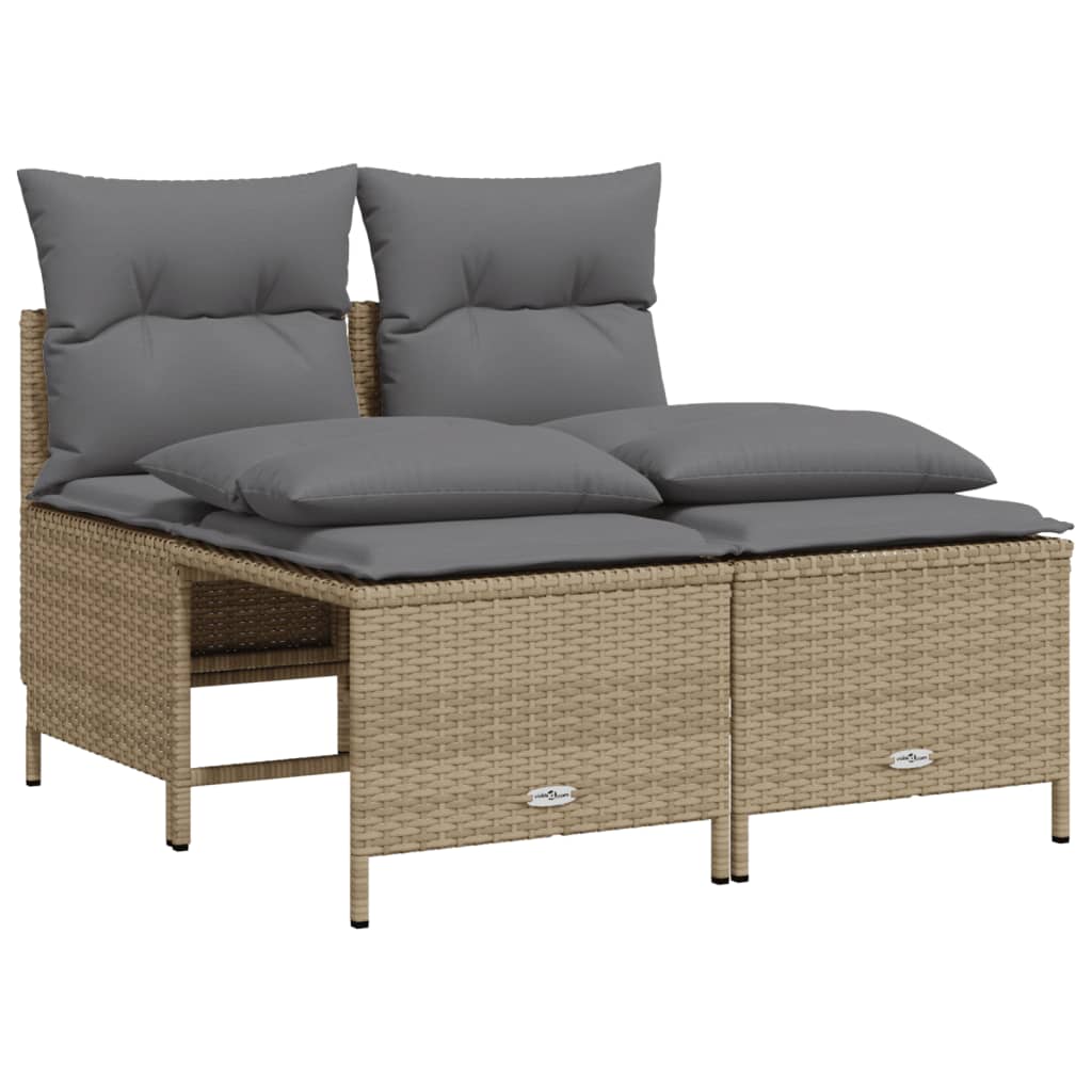 4-dijelni set vrtnih sofa s jastucima bež od poliratana