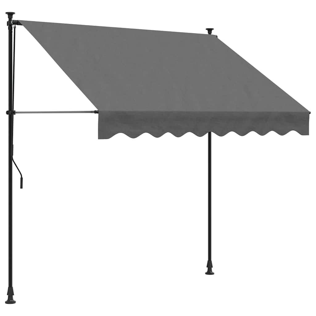 Tenda na uvlačenje antracit 200 x 150 cm od tkanine i čelika