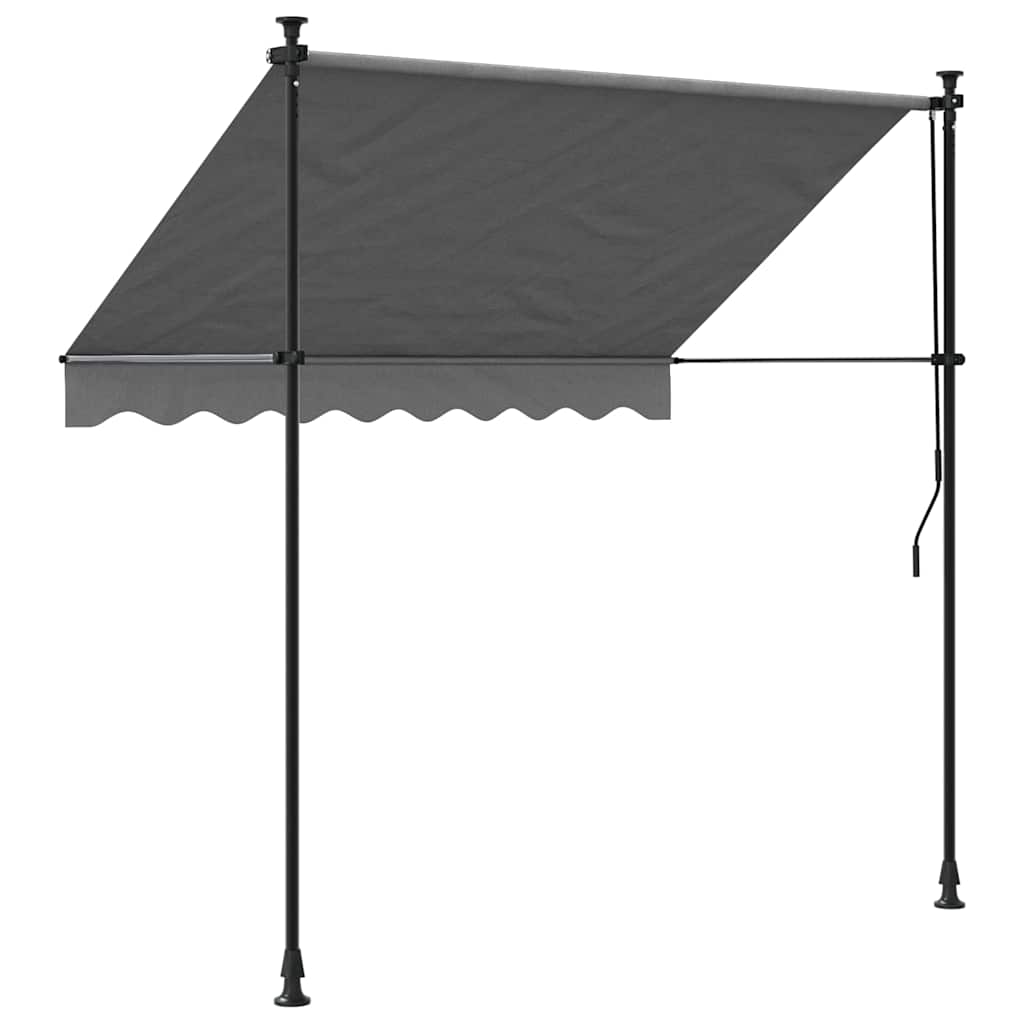 Tenda na uvlačenje antracit 200 x 150 cm od tkanine i čelika