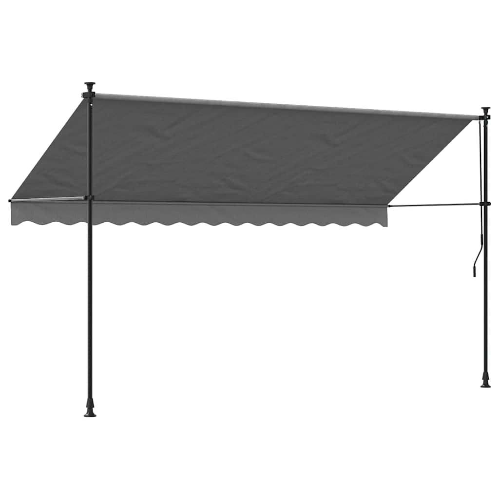 Tenda na uvlačenje antracit 350 x 150 cm od tkanine i čelika