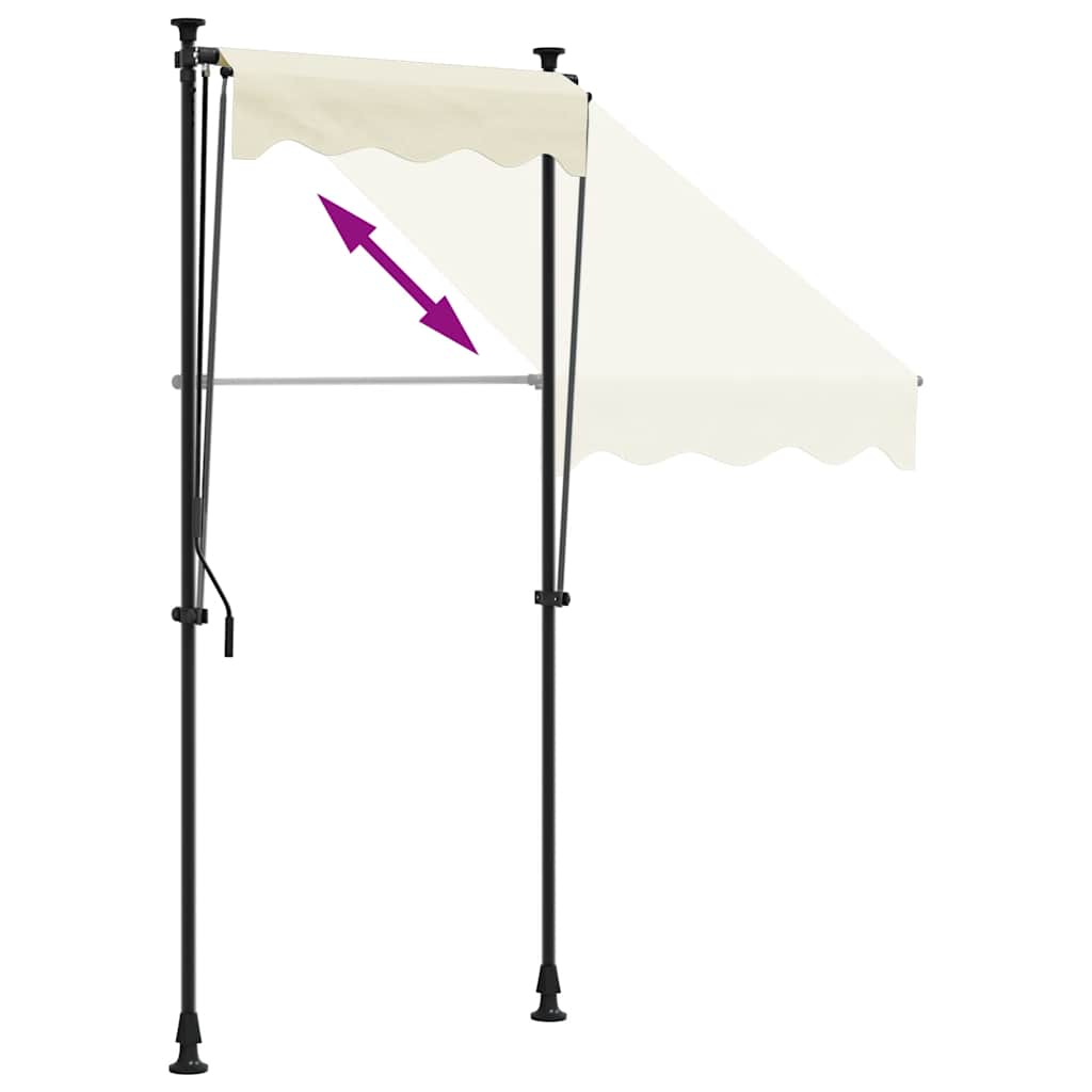 Tenda na uvlačenje krem 150 x 150 cm od tkanine i čelika