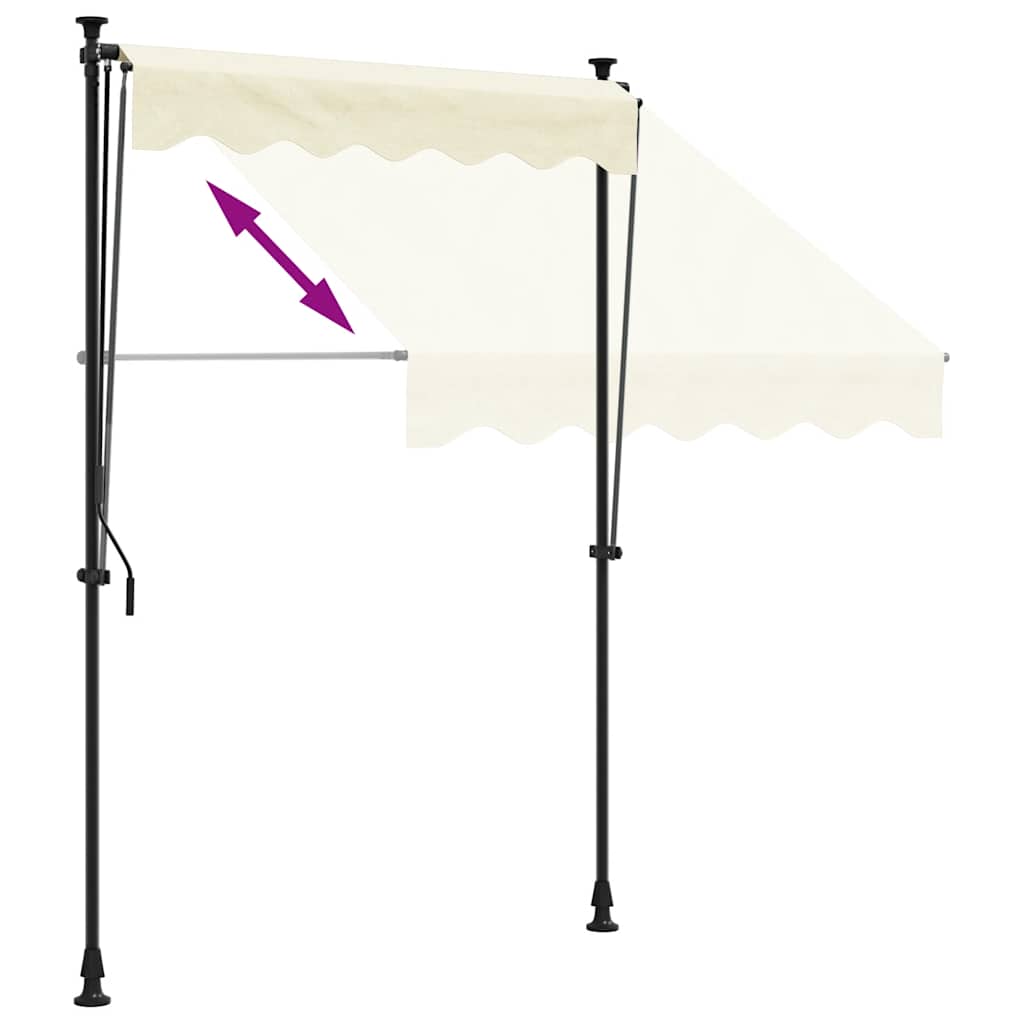 Tenda na uvlačenje krem 200 x 115 cm od tkanine i čelika
