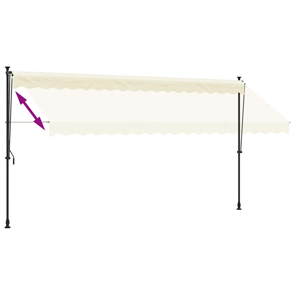 Tenda na uvlačenje krem 400 x 150 cm od tkanine i čelika