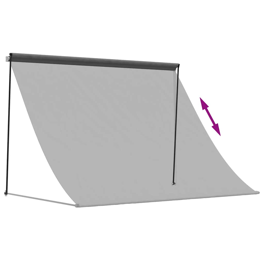 Tenda na uvlačenje antracit 200 x 150 cm od tkanine i čelika