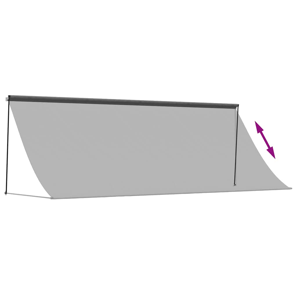 Tenda na uvlačenje antracit 400 x 150 cm od tkanine i čelika