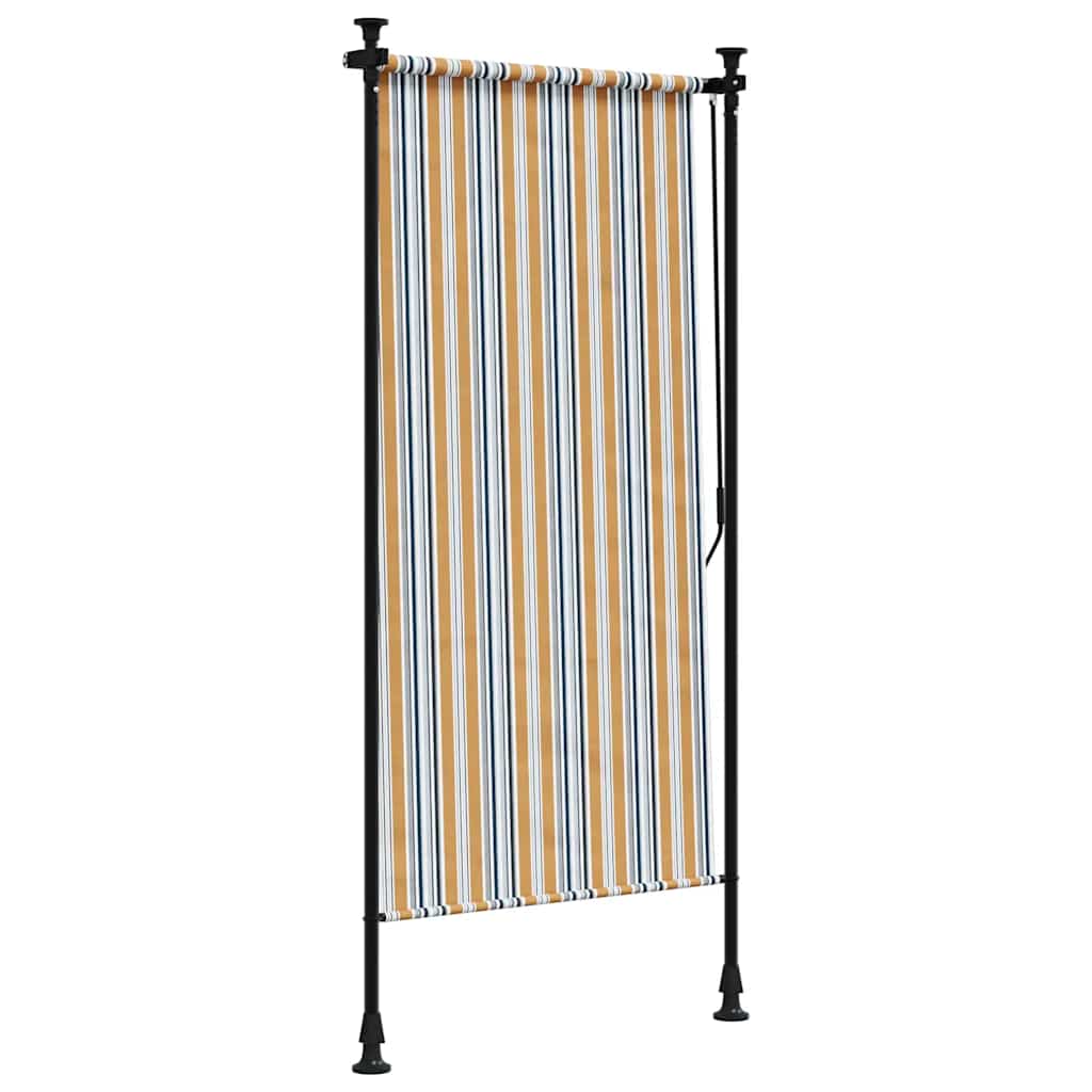 Vanjska roleta žuto-bijela 100 x 270 cm od tkanine i čelika