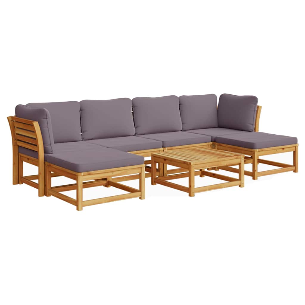 7-dijelna vrtna garnitura s jastucima masivno bagremovo drvo