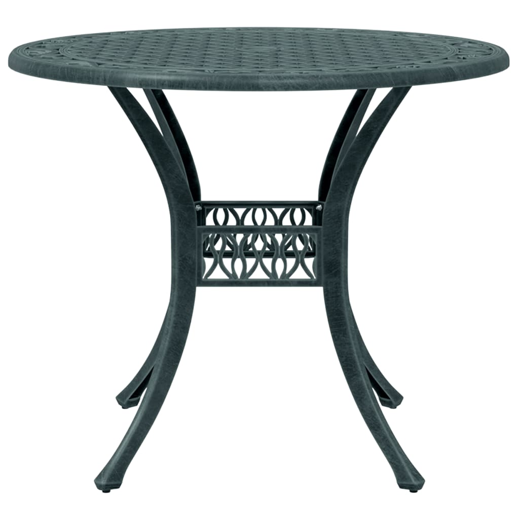 5-dijelni vrtni blagovaonski set zeleni lijevani aluminij