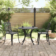 3-dijelni bistro set crni od lijevanog aluminija Crna