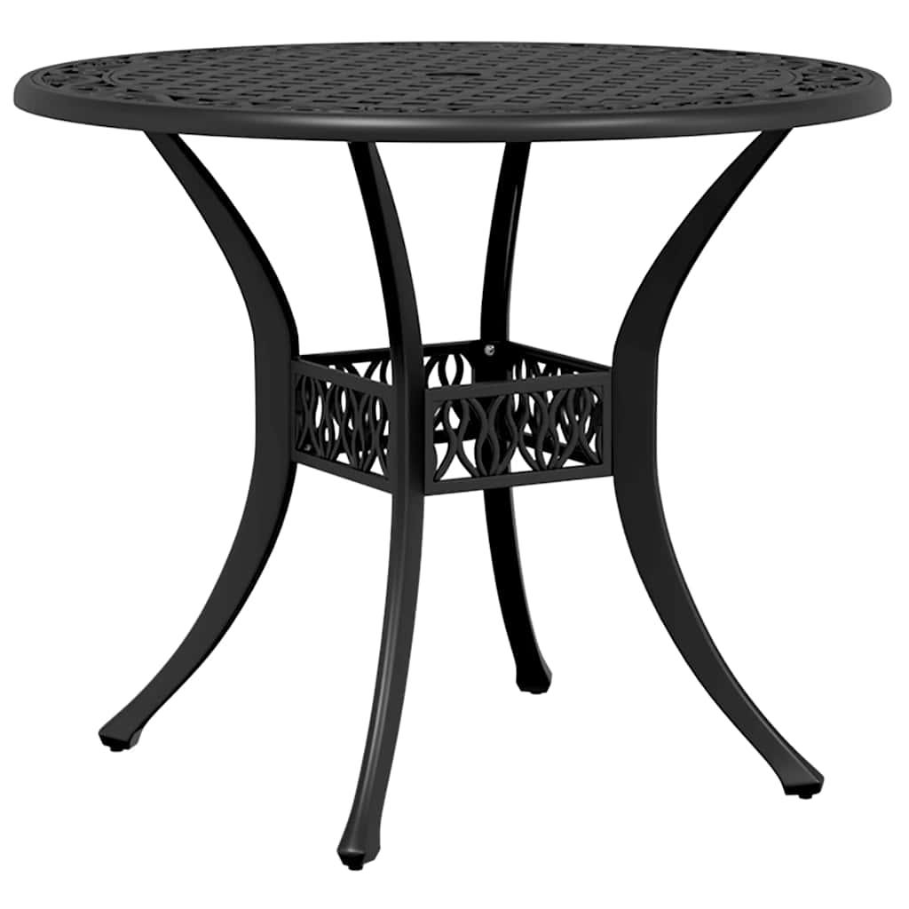 3-dijelni bistro set crni od lijevanog aluminija Crna