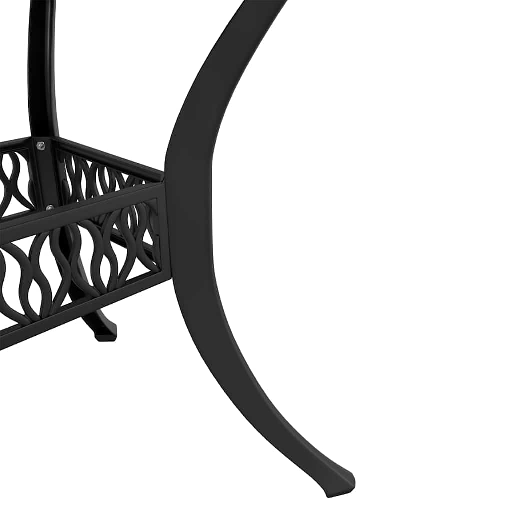 3-dijelni bistro set crni od lijevanog aluminija Crna