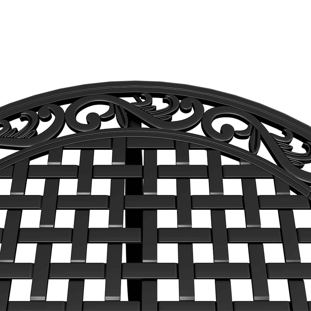 3-dijelni bistro set crni od lijevanog aluminija Crna