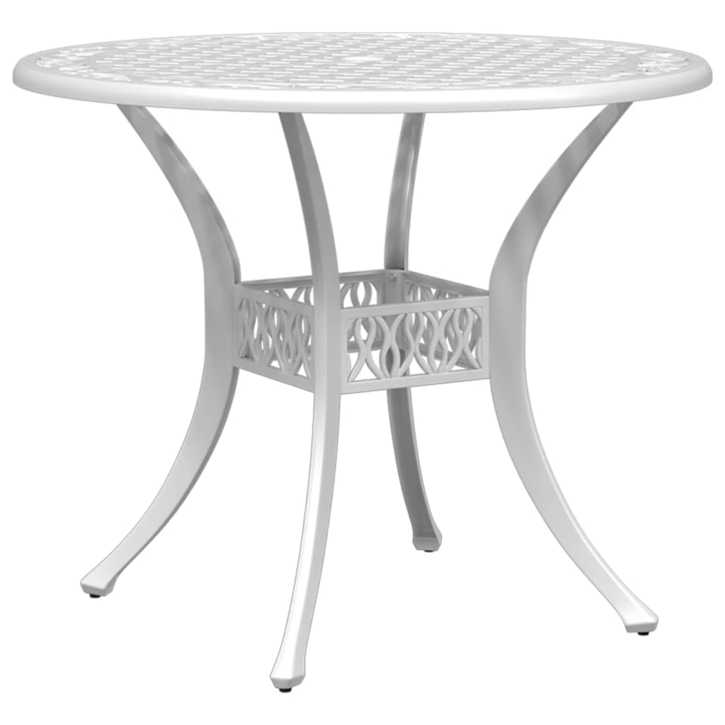 3-dijelni bistro set bijeli od lijevanog aluminija