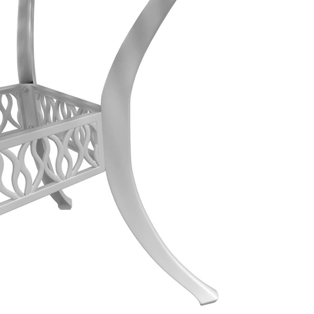 5-dijelni vrtni blagovaonski set bijeli lijevani aluminij