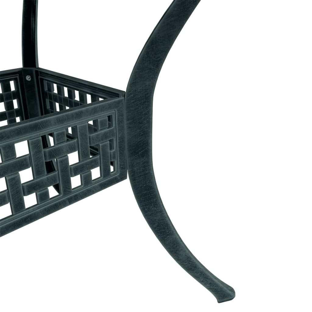 5-dijelni vrtni blagovaonski set zeleni lijevani aluminij
