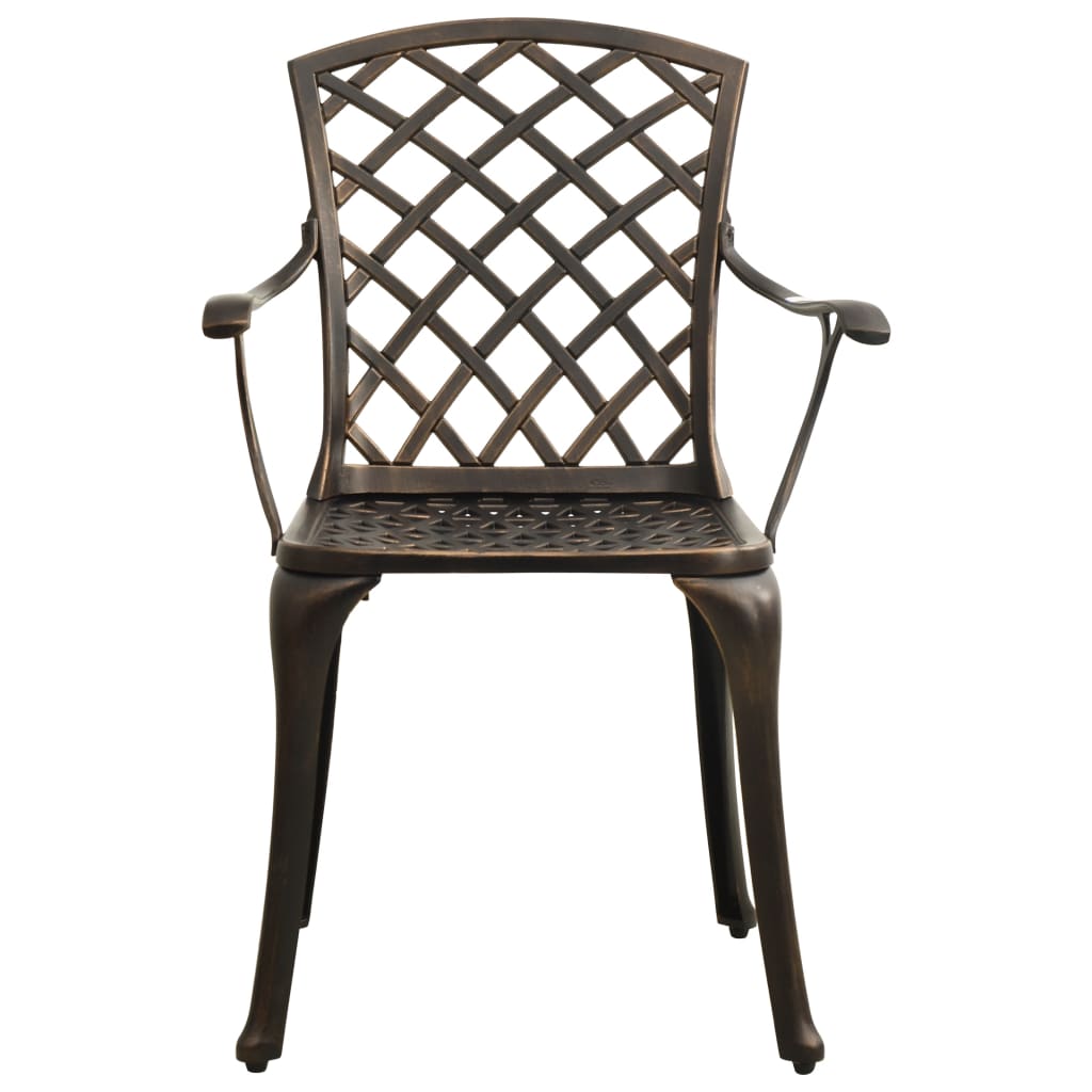3-dijelni bistro set brončani od lijevanog aluminija