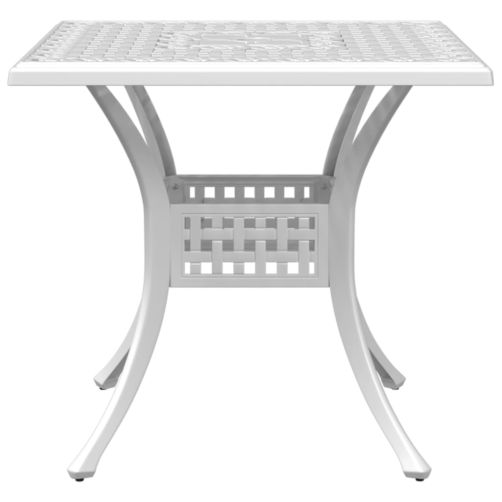 5-dijelni vrtni blagovaonski set bijeli lijevani aluminij