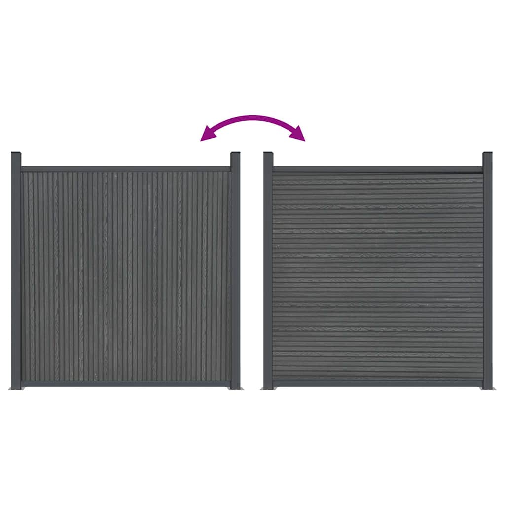Panel za ogradu WPC sivi 180 x 186 cm