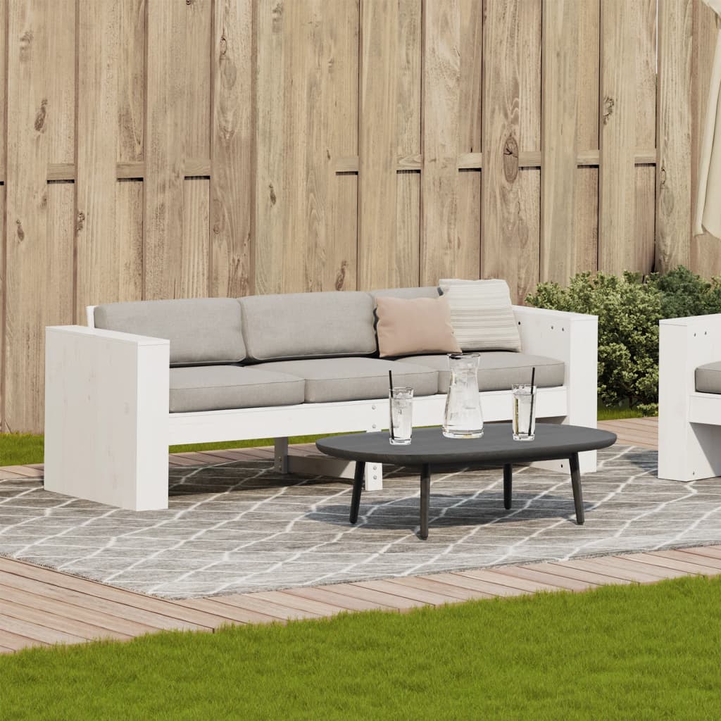 Vrtni trosjed bijeli 189 x 60 x 62 cm od masivne borovine