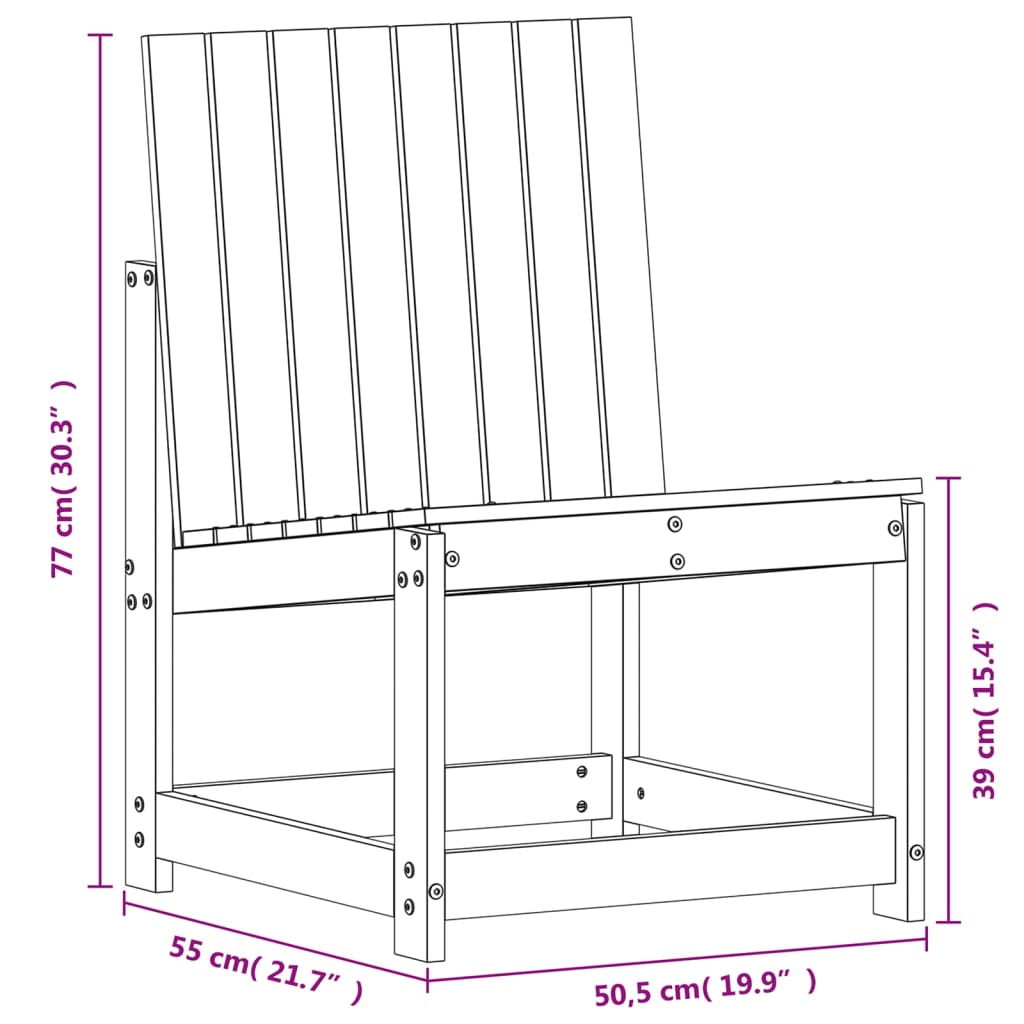 Vrtna stolica bijela 50,5 x 55 x 77 cm od masivne borovine