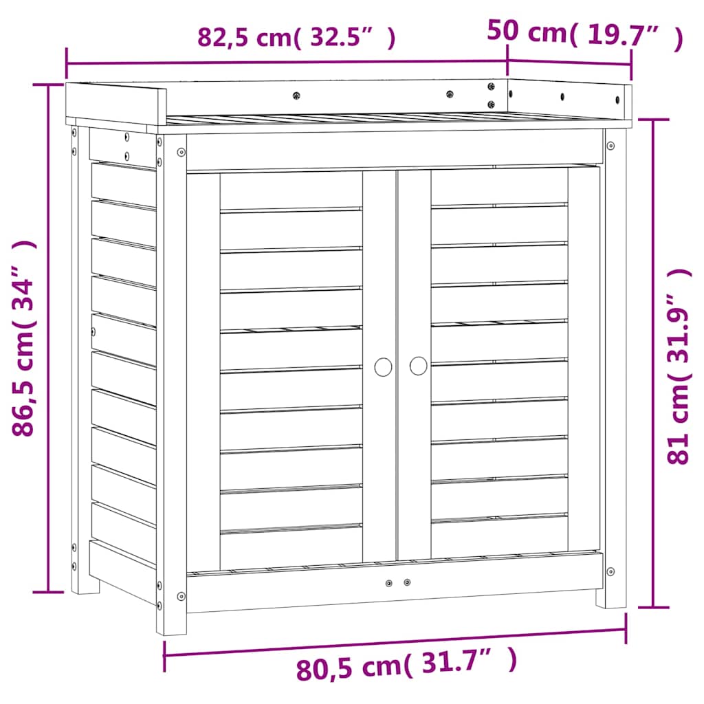 Stol za sadnju s policama smeđi 82,5 x 50 x 86,5 cm od borovine