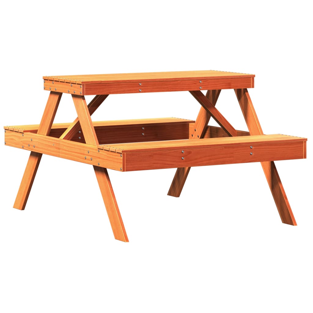 Stol za piknik voštano smeđi 105 x 134 x 75 cm masivna borovina