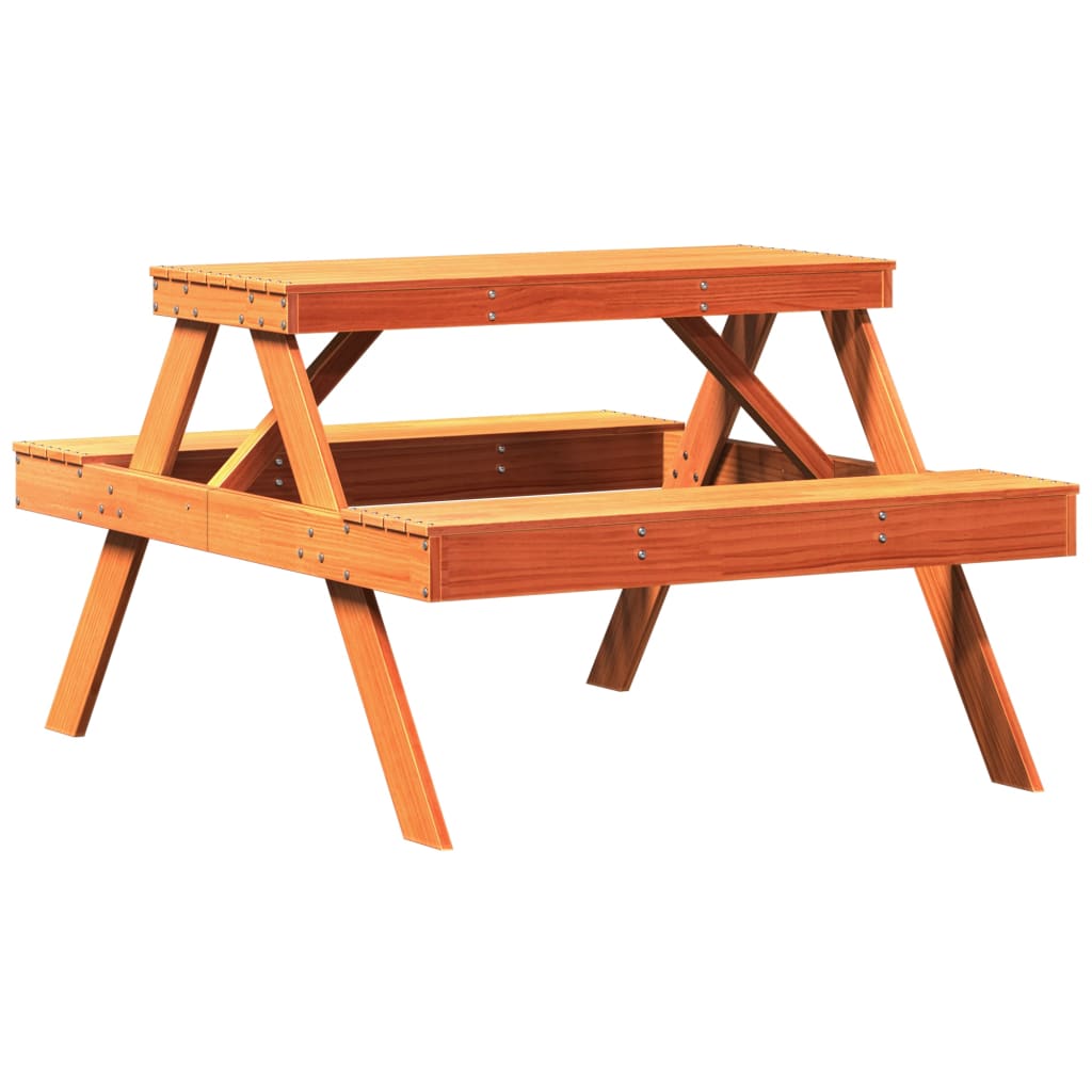 Stol za piknik voštano smeđi 105 x 134 x 75 cm masivna borovina