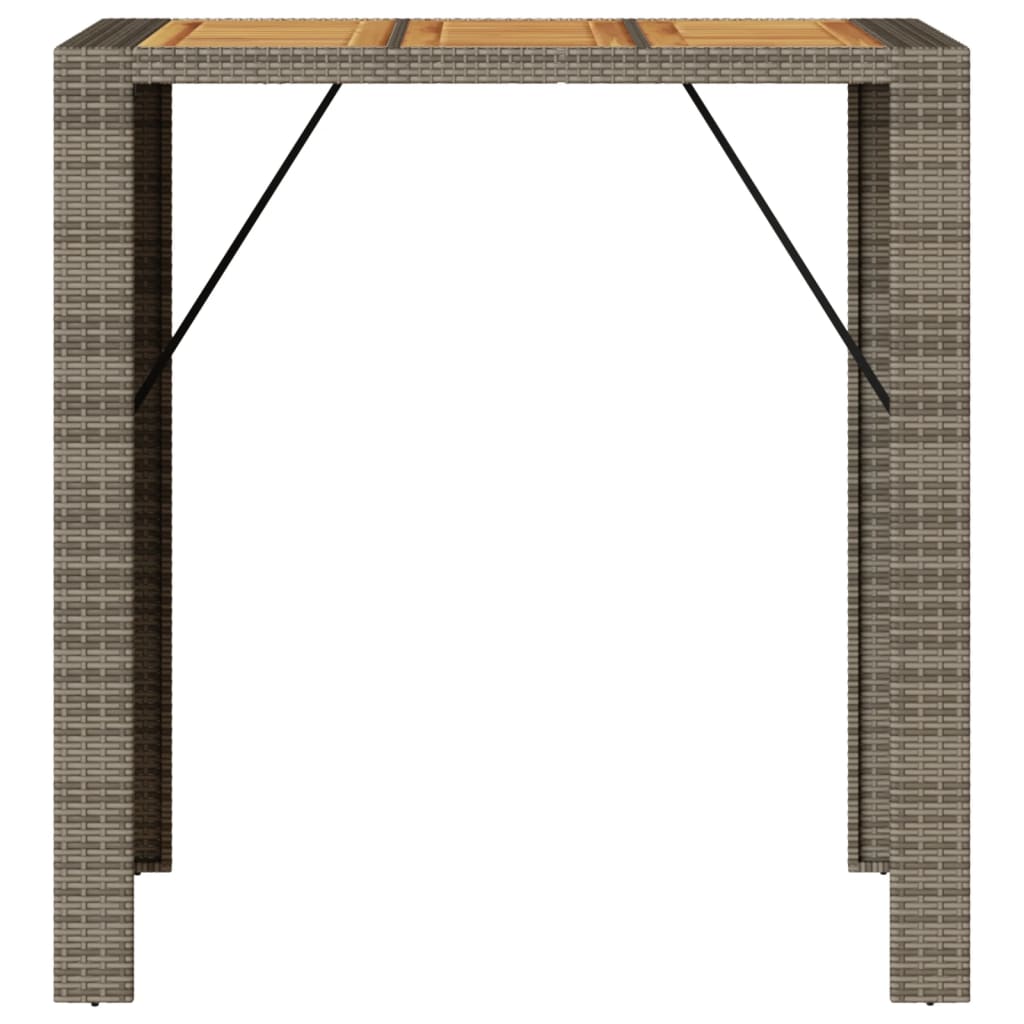 Vrtni barski stol s drvenom pločom sivi 105x80x110 cm poliratan