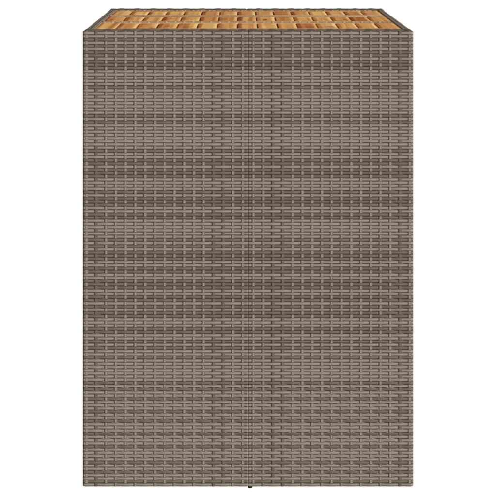 Vrtni barski stol s drvenom pločom sivi 105x80x110 cm poliratan