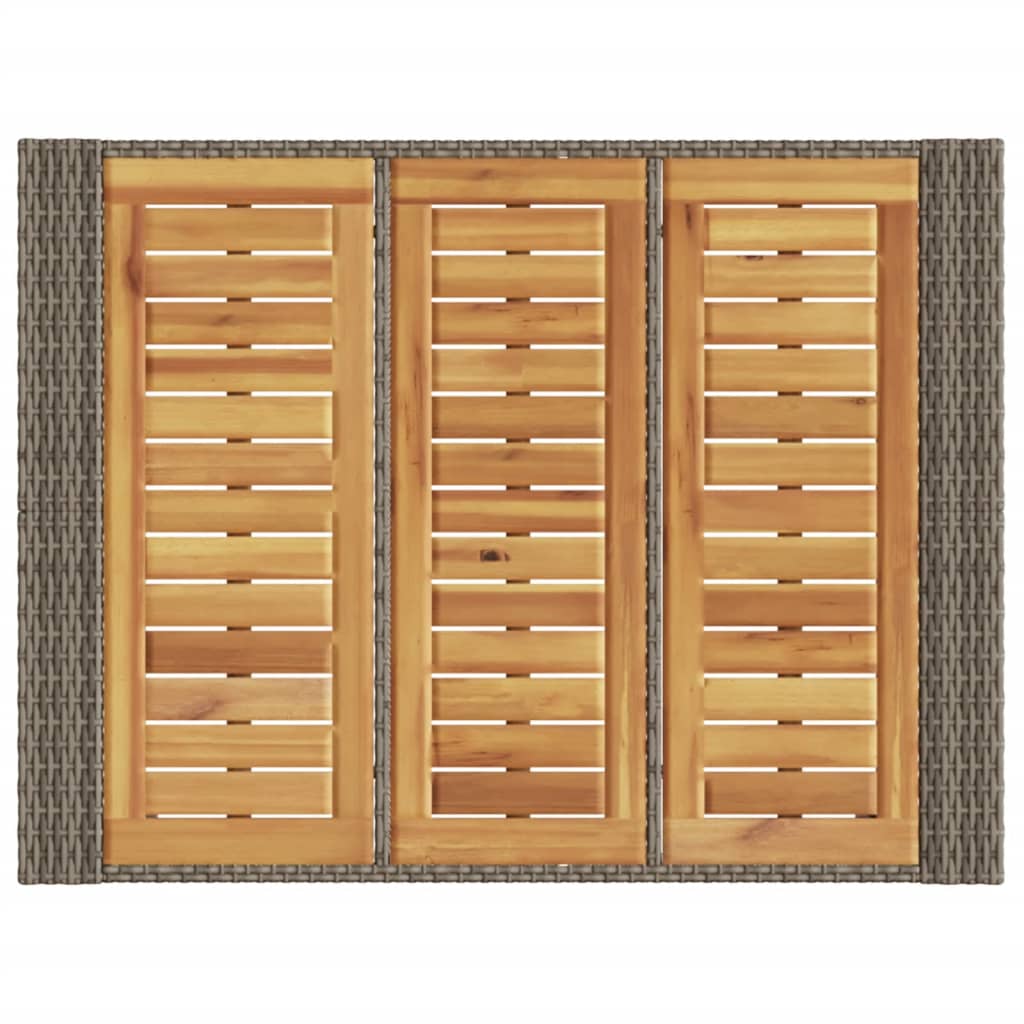 Vrtni barski stol s drvenom pločom sivi 105x80x110 cm poliratan