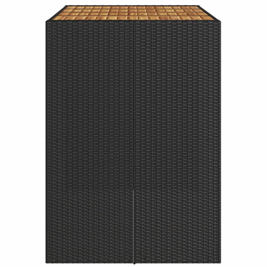 Vrtni barski stol s drvenom pločom crni 145x80x110 cm poliratan
