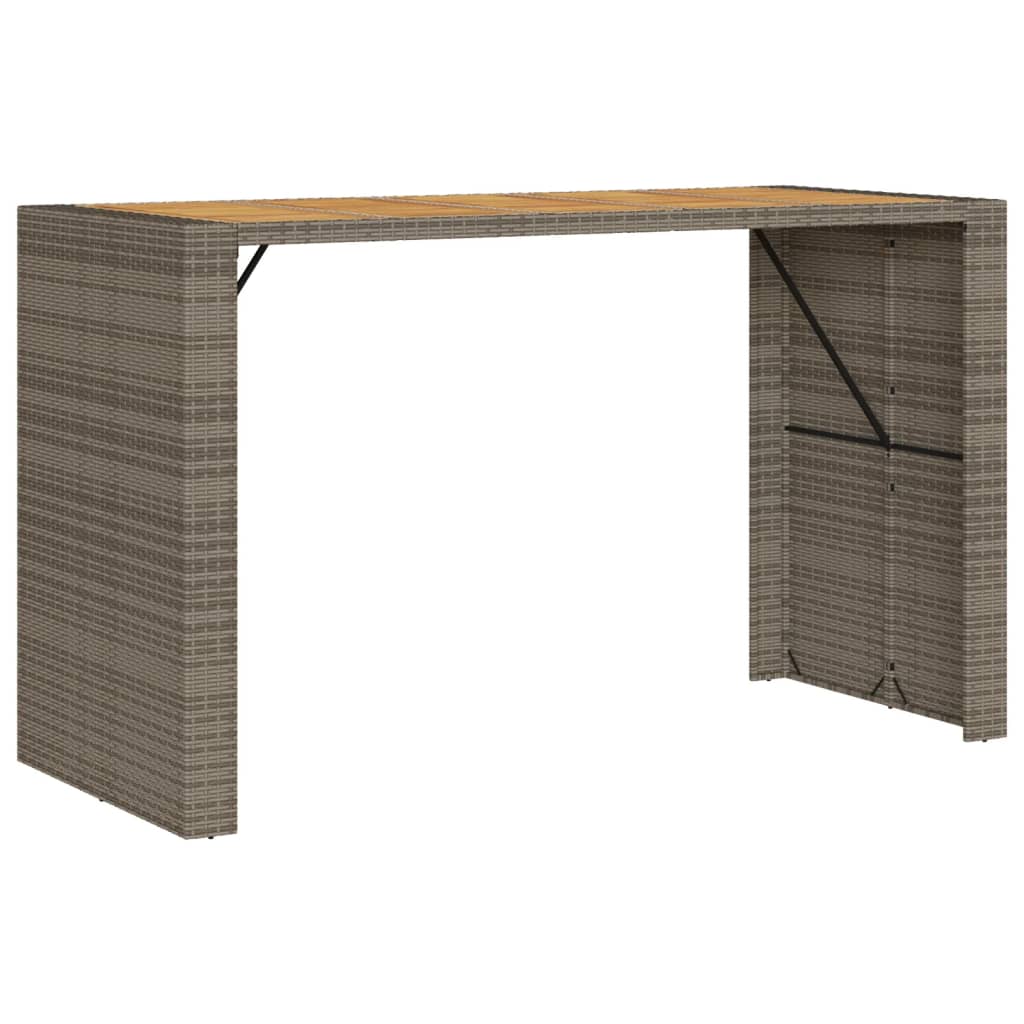 Vrtni barski stol s drvenom pločom sivi 185x80x110 cm poliratan