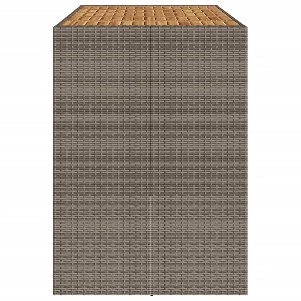 Vrtni barski stol s drvenom pločom sivi 185x80x110 cm poliratan