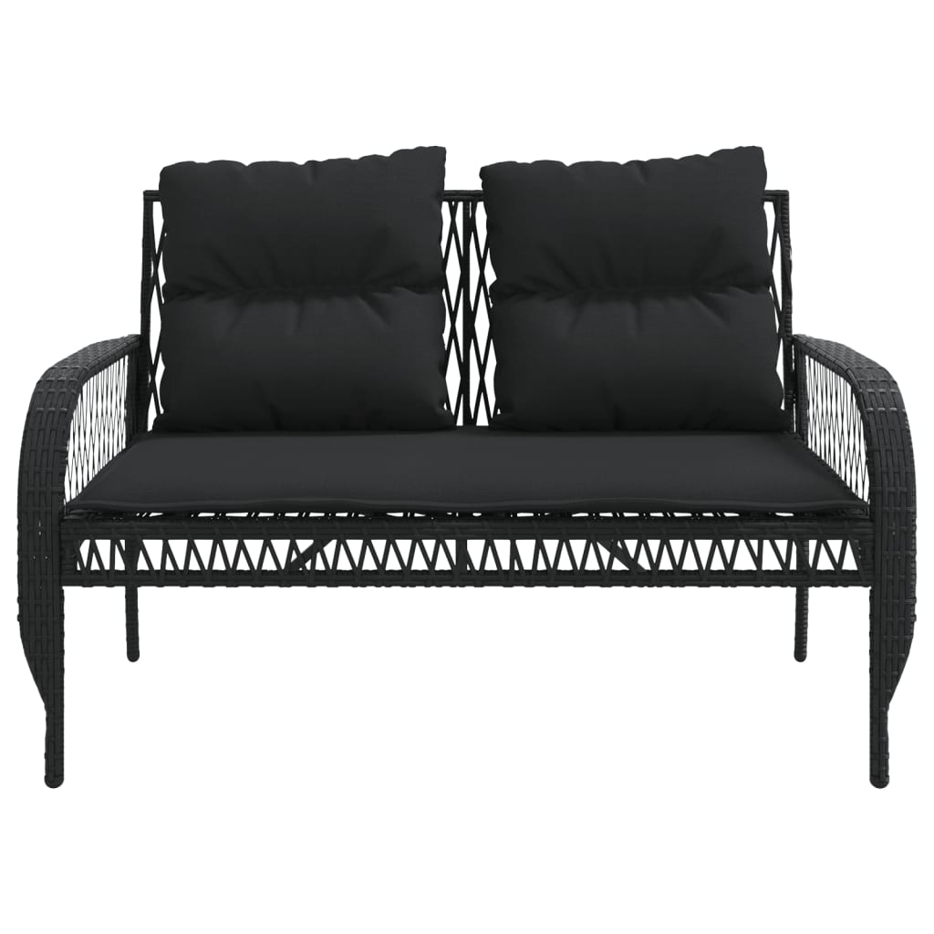 4-dijelni set vrtnih sofa od poliratana s jastucima crni